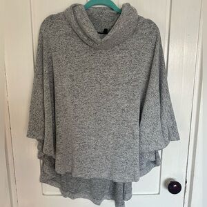 White House Black Market Heather Gray Poncho Sweater